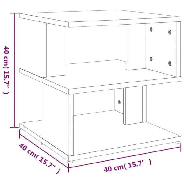 vidaXL Sidebord betonggrå 40x40x40 cm konstruert tre