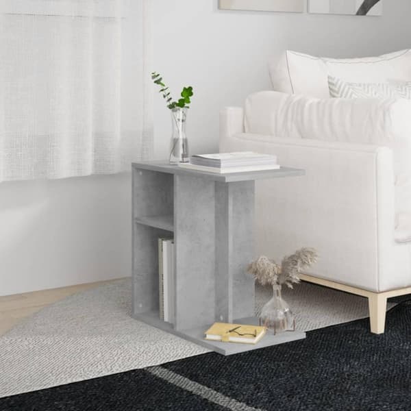 vidaXL sidebord 50x30x50 cm konstrueret træ betongrå