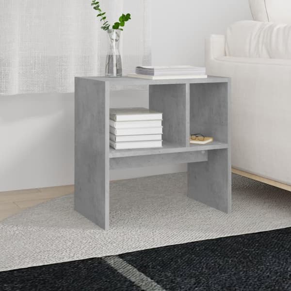 vidaXL sidebord 50x30x50 cm konstrueret træ betongrå