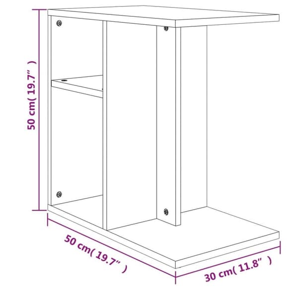 vidaXL sidebord 50x30x50 cm konstrueret træ betongrå