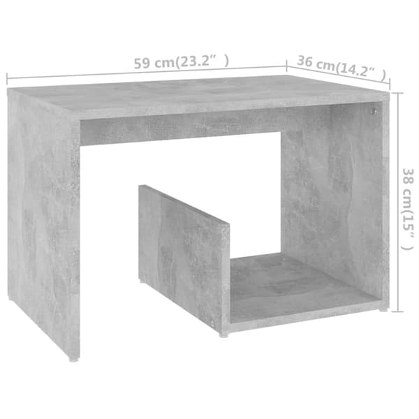 vidaXL Sidebord betonggrå 59x36x38 cm sponplate