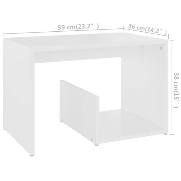 vidaXL Sidobord vit 59x36x38 cm spånskiva