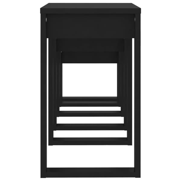 vidaXL Stablebord 3 stk svart konstruert tre