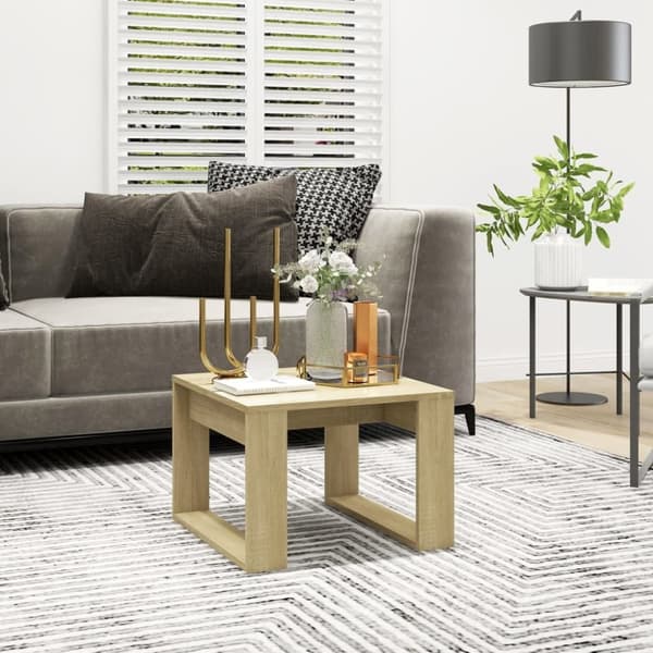vidaXL sidebord 50x50x35 cm spånplade sonoma-eg