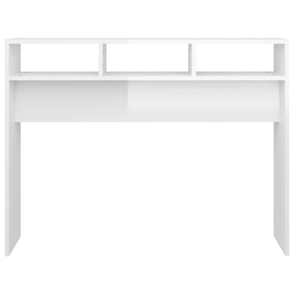 vidaXL konsolbord 105x30x80 cm spånplade hvid højglans