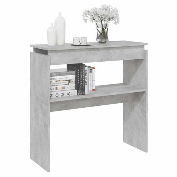 vidaXL Konsollbord betonggrå 80x30x80 cm konstruert tre