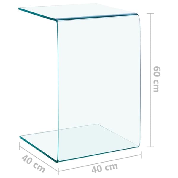 vidaXL Sidobord 40x40x60 cm härdat glas