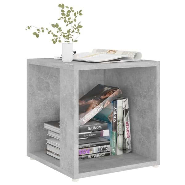 vidaXL Sidobord betonggrå 33x33x34,5 cm konstruerat trä