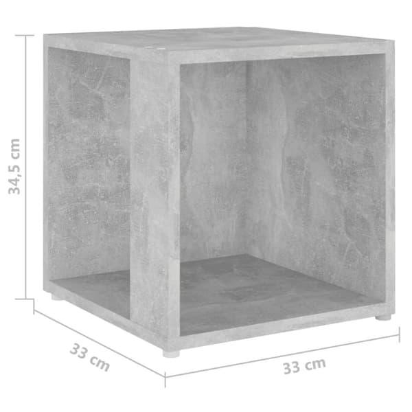 vidaXL Sidobord betonggrå 33x33x34,5 cm konstruerat trä