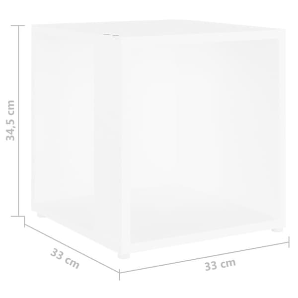 vidaXL Sidebord hvit 33x33x34,5 cm konstruert tre