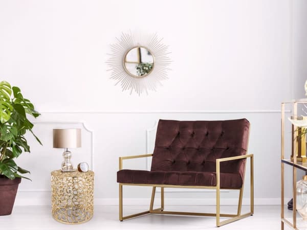 Sidobord Ø 40 x 46 cm rund silver eller guld aluminium koralldesign