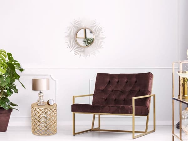 Dekorativ metall sidobord runt Kairo aluminium orientalisk – guld
