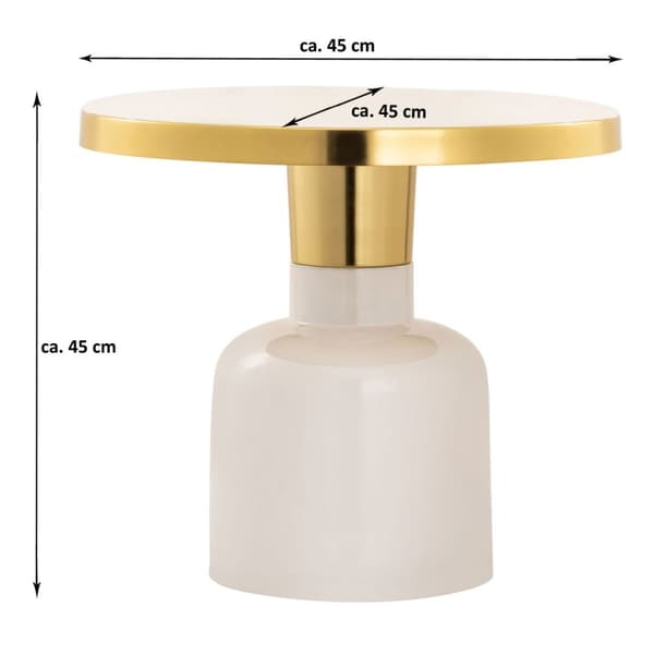 Sidobord runt Ø 45 h 45 cm dekorativt bordslampa