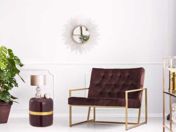 Dekotiskt bordssidobord runt Ø 34 h 36 cm Beverley Table – Purple