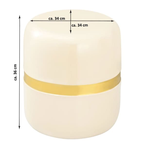 Ø 34 h 36 cm lampbord Softy Beverley Table Metal and Emamel – Vit