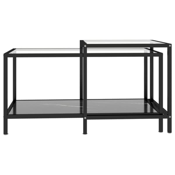vidaXL stueborde 2 stk. hærdet glas sort