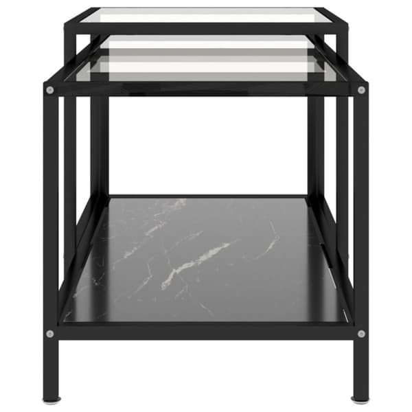 vidaXL stueborde 2 stk. hærdet glas sort