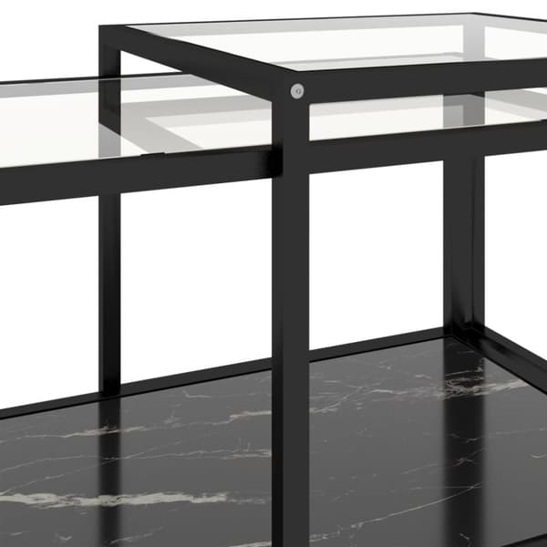 vidaXL stueborde 2 stk. hærdet glas sort
