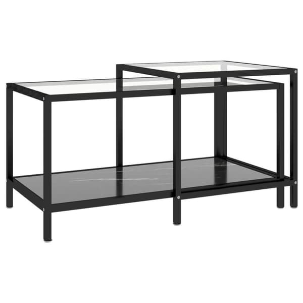vidaXL stueborde 2 stk. hærdet glas sort
