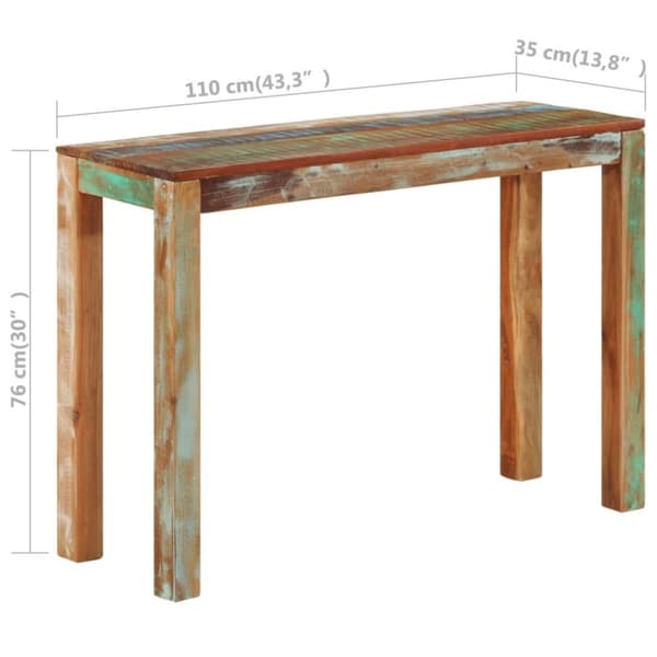 vidaXL Konsollbord 110x35x76 cm gjenvunnet heltre