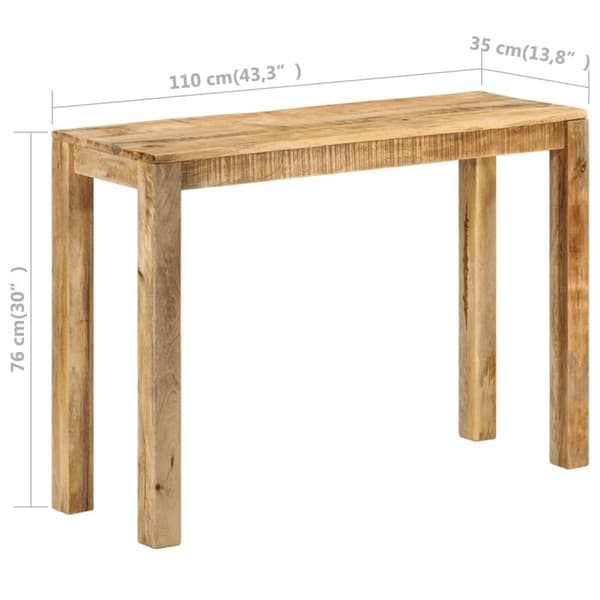 vidaXL Konsollbord 110x35x76 cm grovt mangotre