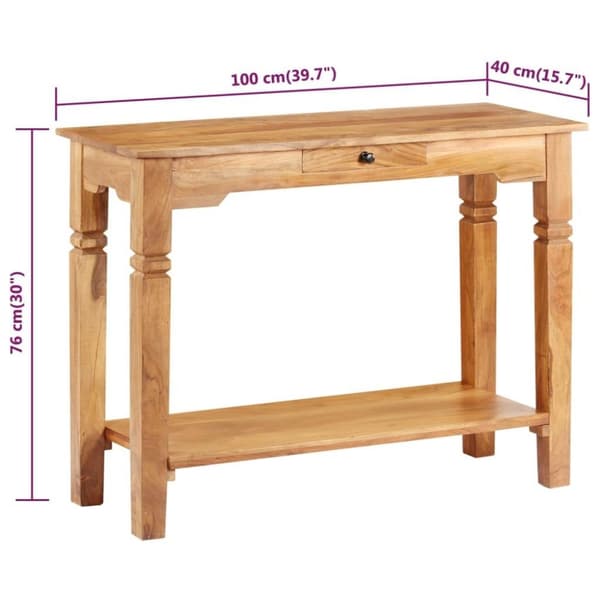 vidaXL konsolbord 100x40x76 cm massivt akacietræ