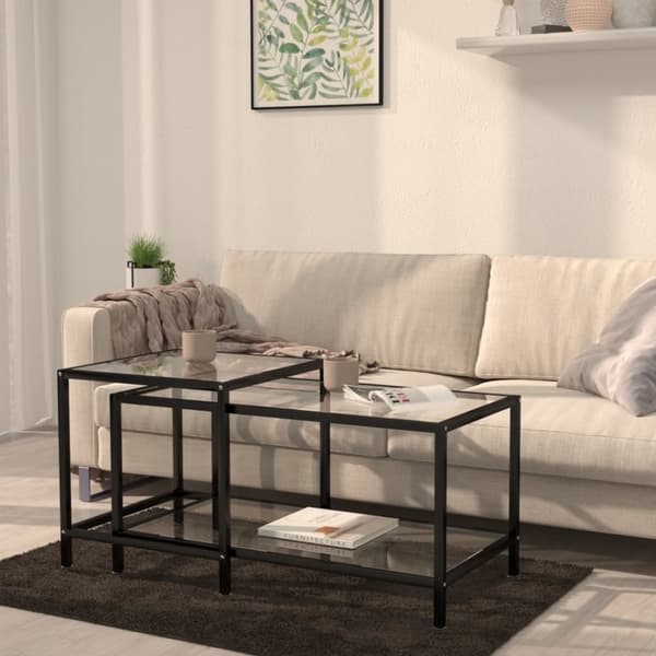 vidaXL stueborde 2 stk. hærdet glas transparent
