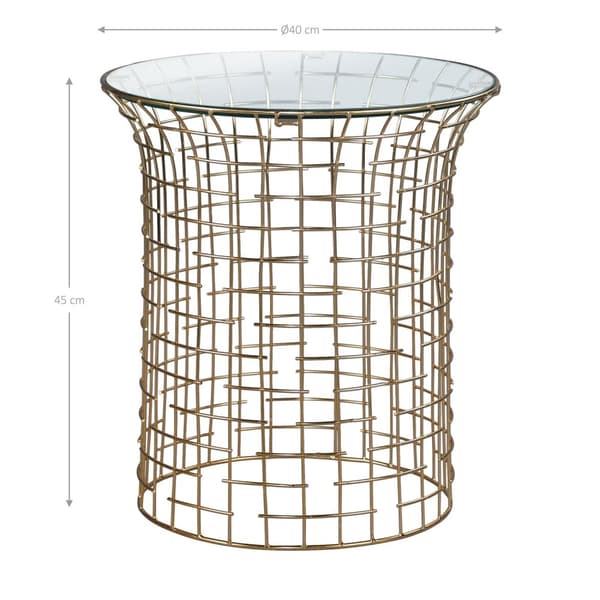 Sivupöytä 40x40x45 cm musta/kultainen rauta ja lasi WOMO-Design