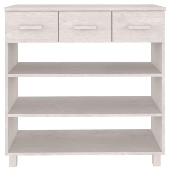 vidaXL Salongbord HAMAR hvit 90x35x90 cm heltre furu
