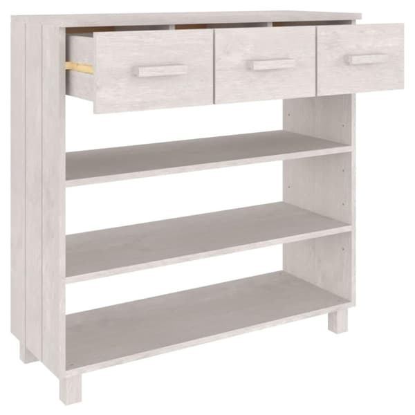 vidaXL Salongbord HAMAR hvit 90x35x90 cm heltre furu