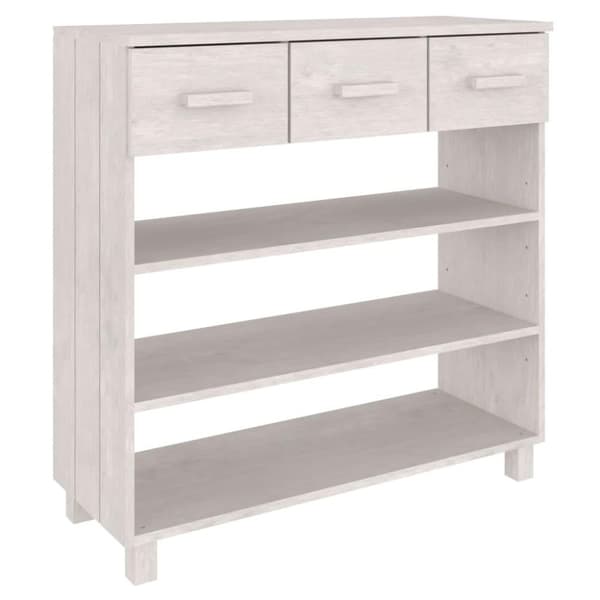 vidaXL Salongbord HAMAR hvit 90x35x90 cm heltre furu