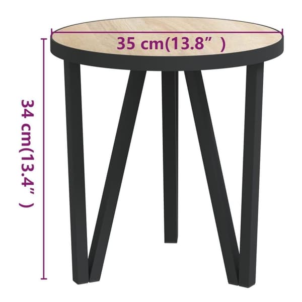 vidaXL Tebord sonoma-ek Ø35 cm MDF