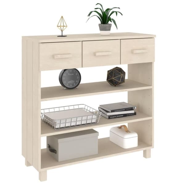 vidaXL Konsollbord HAMAR honningbrun 90x35x90 cm heltre furu