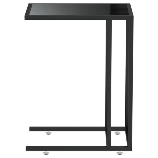 vidaXL Sidobord till datorbord svart 50x35x65 cm härdat glas