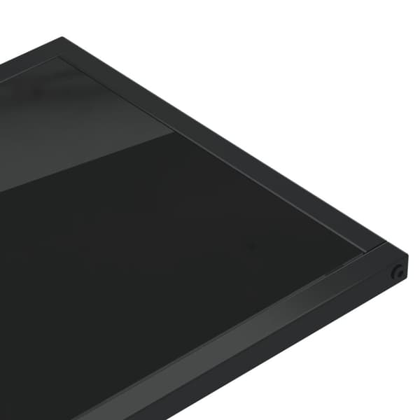 vidaXL Sidobord till datorbord svart 50x35x65 cm härdat glas