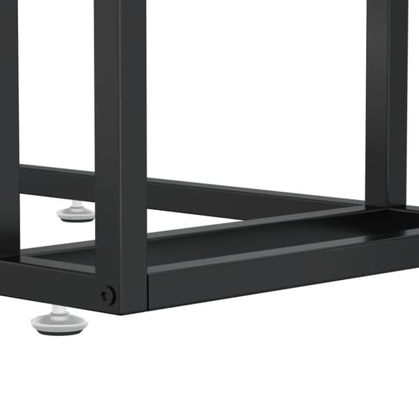 vidaXL Sidobord till datorbord svart 50x35x65 cm härdat glas