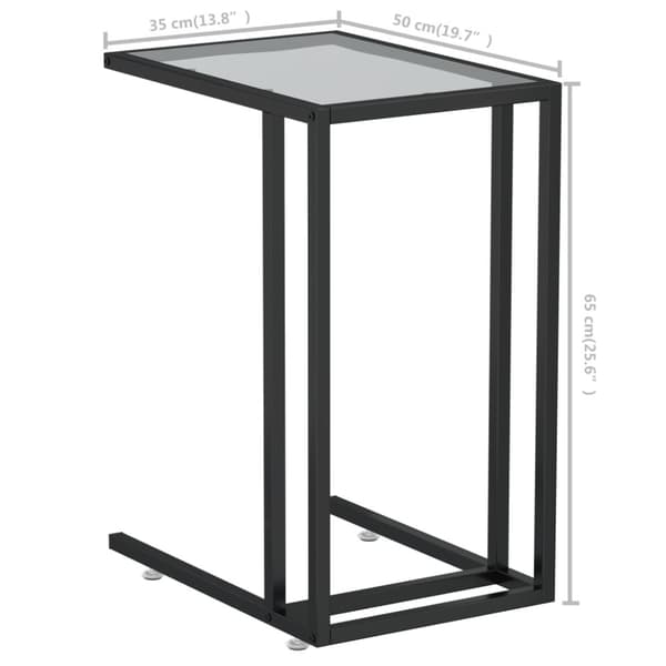 vidaXL sidebord 50x35x65 cm hærdet glas transparent