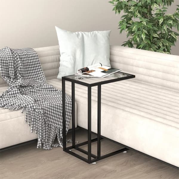vidaXL sidebord 50x35x65 cm hærdet glas transparent