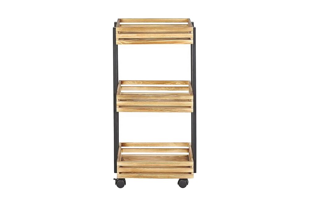 MONDEVERT Serveringsvagn 38 cm Ljusbrun/Svart