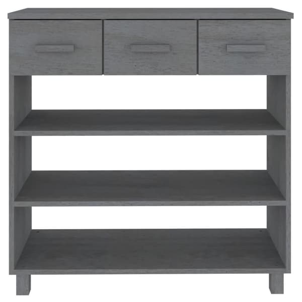 vidaXL Konsollbord HAMAR mørkegrå 90x35x90 cm heltre furu