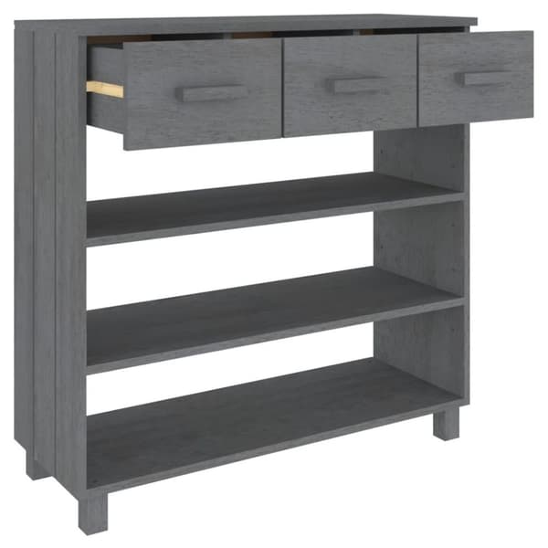 vidaXL Konsollbord HAMAR mørkegrå 90x35x90 cm heltre furu