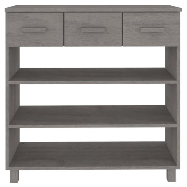 vidaXL konsolbord HAMAR 90x35x90 cm massivt fyrretræ lysegrå