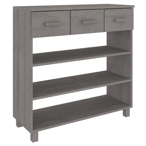 vidaXL konsolbord HAMAR 90x35x90 cm massivt fyrretræ lysegrå