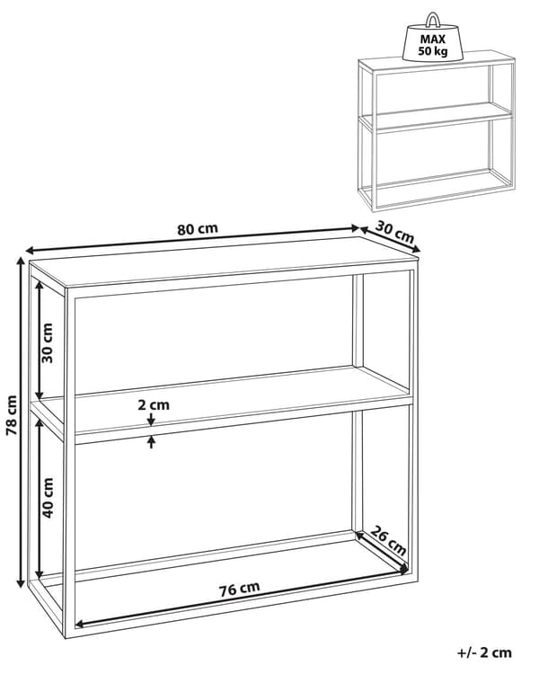 Konsolipöytä valkoinen kultaisilla ruostumattomilla teräksisillä reunoilla lasinen taso 80 x 30 cm hyllyllä