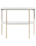 Miniatyrbillede 4 af 8: Konsolbord Hvidguld Hærdet glasstål 100 x 33 cm Marmoreffekt Glam Moderne Stue Soveværelse Gang