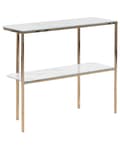 Miniatyrbillede 5 af 8: Konsolbord Hvidguld Hærdet glasstål 100 x 33 cm Marmoreffekt Glam Moderne Stue Soveværelse Gang