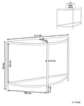 Miniatyrbillede 3 af 7: Konsolbord Hvid med Guld Hærdet Glas Rustfrit Stål 111 x 36 cm Halvmåne Glam Moderne Stue Soveværelse Gang