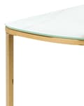 Miniatyrbillede 6 af 7: Konsolbord Hvid med Guld Hærdet Glas Rustfrit Stål 111 x 36 cm Halvmåne Glam Moderne Stue Soveværelse Gang