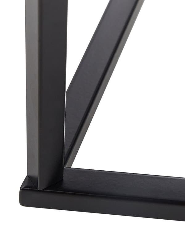Konsolbord Hvid Sort Stål og Hærdet Glas 120 x 35 cm Dekorativ Anretterbord Marmor Look Glamour Moderne Stue Entré Soveværelse Tilbehør