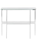 Miniatyrbillede 4 af 8: Konsolbord Hvid Sølv Hærdet Glas Stål 100 x 33 cm Marmoreffekt Moderne Stue Soveværelse Gang